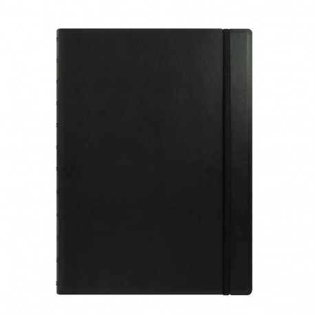 Kaustik Filofax A4 Classic Brights, black- must, spiraalköide, jooneline
