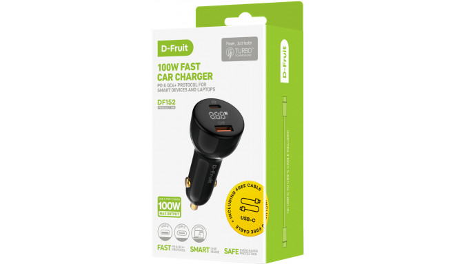 D-Fruit car charger 100W USB-C + cable DF152