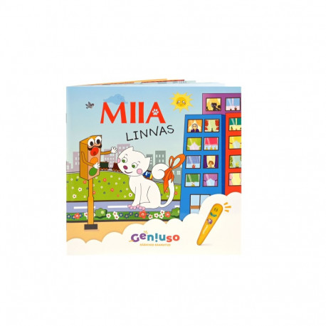 Geniuso MIIA põhikomplekt: pliiats, rääkivad raamatud "Talus" ja "Linnas" ning kandekott