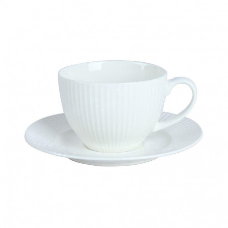 CUP AND SAUCER VERTIC LINE WHITE 240ML