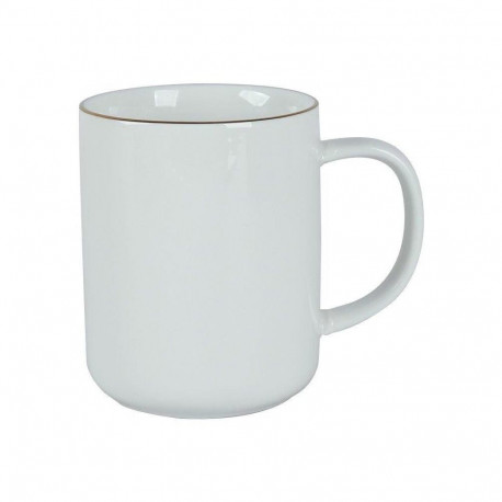 MUG WITH GOLD RIM WHITE 340ML