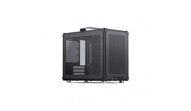 Jonsbo C6 MAX arvutikorpus, mini korpus, Micro-ATX, karastatud klaas - must