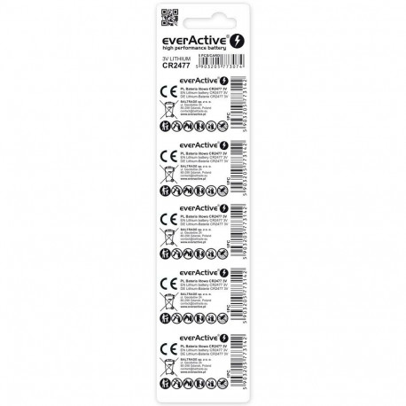 Battery - everActive CR2477 800mAh 3V Lithium Coin Pack of 5