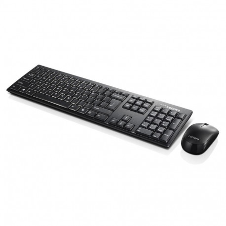 Keyboard and Mouse Set - Lenovo GX30L66303 QWERTY Keyboard, 1000 DPI Mouse, Black