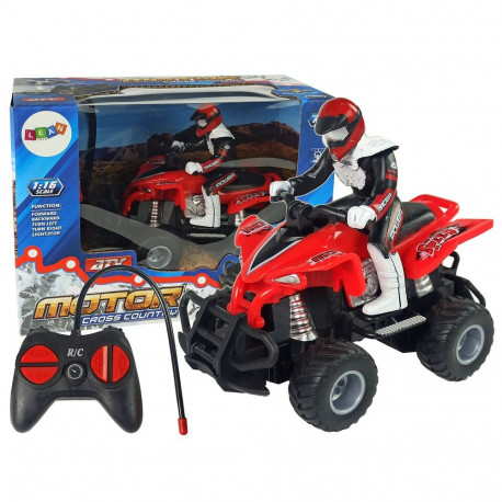 Kaugjuhitav quad 1:16 patareidega, punane