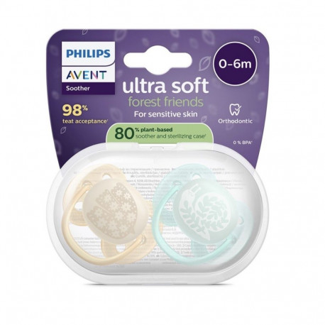 Philips Avent Ultra soft DECO Baby Pacifier 0-6m 2pcs Blue/Yellow