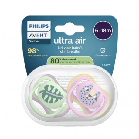 Philips Avent Ultra Air Baby Pacifier For Girls 6-18m 2pcs