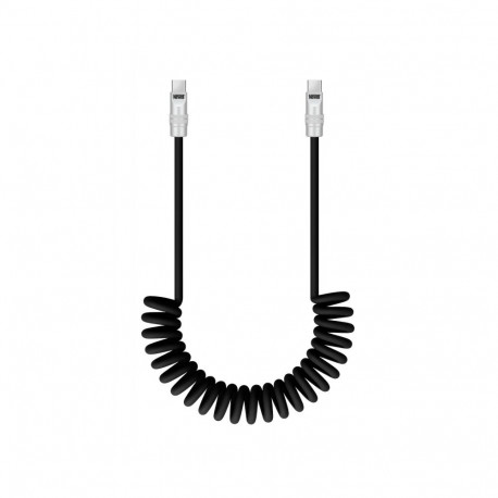 Newell USB-C - USB-C 100 W cable, 1.5 m, Silicone, Spiral, Black