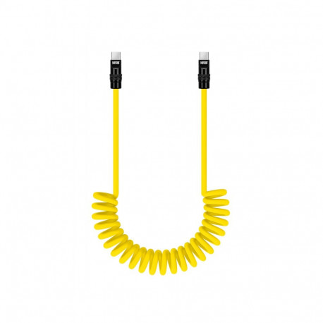 Newell USB-C - USB-C 100 W cable, 1.5 m, Silicone, Spiral, Yellow-Black