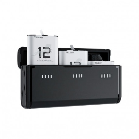 Telesin S0-ECB-01-TGP three-channel charger kit and two batteries for GoPro Hero 9/10/11/12