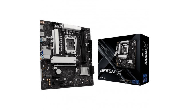 Asrock Mainboard||Intel B860 Express|LGA1851|Micro-ATX|Memory DDR5|Memory slots 2|1xPCI-Express 4.0 