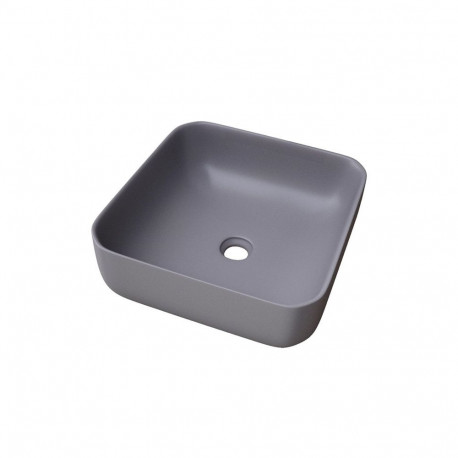 WASHBASIN CATANIA 385X385X140 MATT GREY