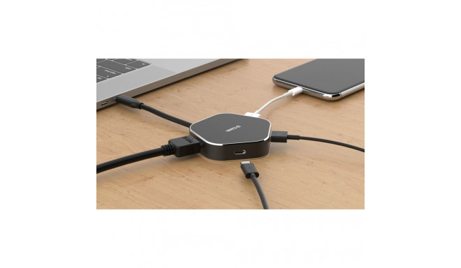 D-Link DUB-M420 4 ? in ? 1 USB ? C hub with HDMI / USB ? C charging port, USB hub (black / silver)