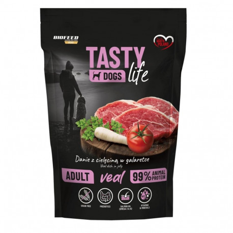 BIOFEED Tasty Dogs Life vasikaliha märg koeratoit 150g