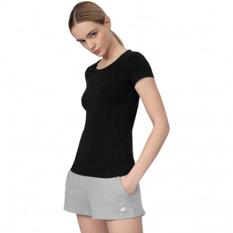 4F naiste t-särk H4L22 TSD353 20S XS, süsimust