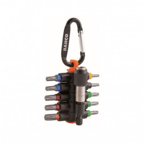 Bits set Bahco "Sticky" for Torx screws 11 pcs in rubber holder, T10-T40