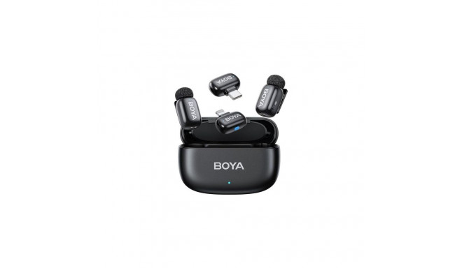 BOYA Microphone Wireless Mini 2-01 2.4GHz, with 2 transmitters and 2 receivers (Type-C and Lightning