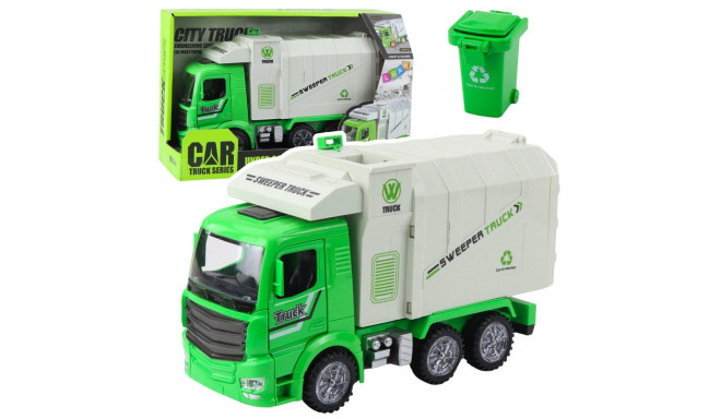 Ciężarówka Śmieciarka Miejska Światła Dźwięki Zielona