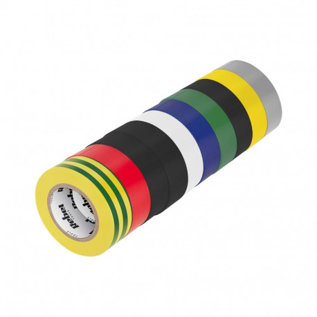 REBEL isoleerivad kleeplindid komplekt 10tk - 0,13mm x 19mm x 20yd, erinevad värvid