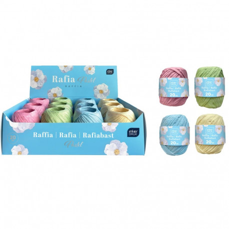 Pakkepael Rafia Pastel 20m assortii, Interdruk
