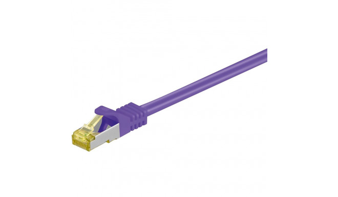 Goobay RJ45 patch-kaabel CAT 6A S/FTP (PiMF), 500 MHz, CAT 7 toorkaabliga, violetne 0,25 m