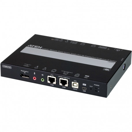 ATEN KVM üle IP-lüliti CN9950 ühe pordiga 1 kohaliku ja kaugjuurdepääsuga 4K DisplayPort