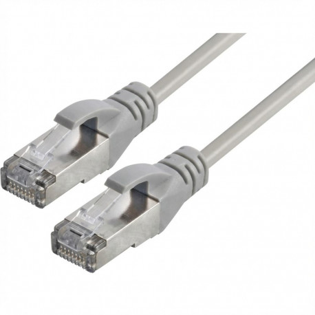 "Delock RJ45 Netzwerkkabel Cat.6A S/FTP Slim 90° oben gewinkelt / gerade 0,5 m schwarz"
