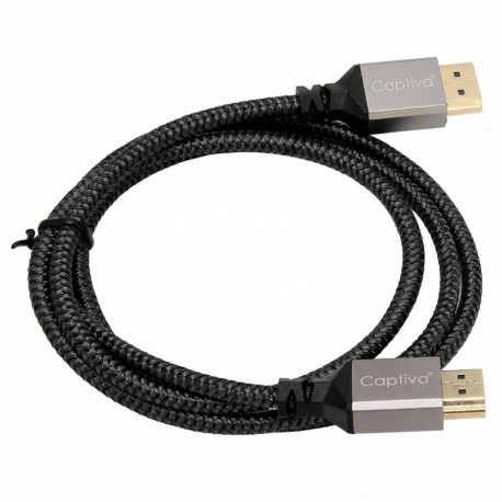 "Captiva Kabel HDMI zu HDMI schwarz 4K 60Hz 1m HighSpeed vergoldete Stecker"