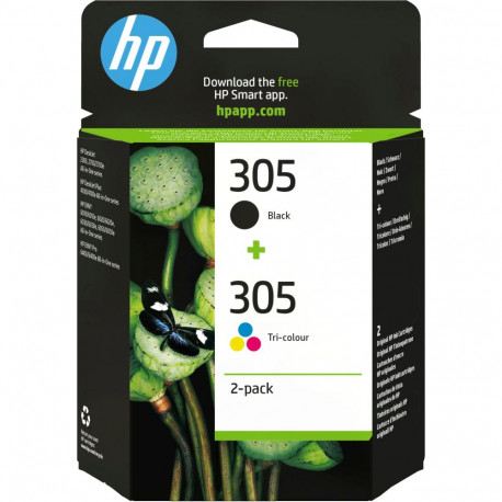 HP 2-pakk 305, kolmevärviline/must
