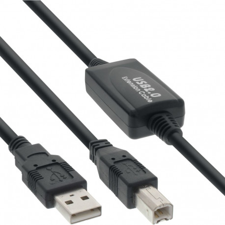 "INLINE USB 2.0 Aktivkabel mit Signalverstaerkung St A an St B 10m"