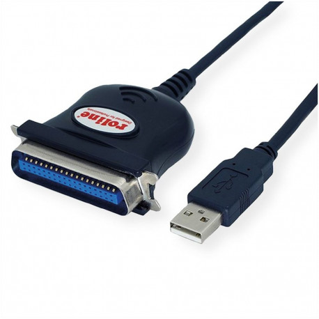 "ROLINE USB Konverter Kabel USB nach IEEE 1284 schwarz 1.8m"