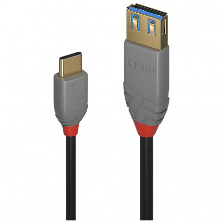"LINDY USB 3.1 Typ C an A Adapterkabel Anthra Line 0.15m"