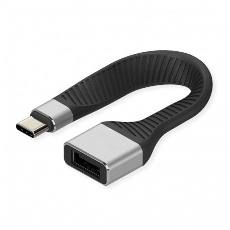 "ROLINE USB 3.2 Gen 2 Silikonkabel C-A ST/BU 10Gbit/s Emark schwarz 11cm"