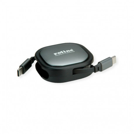 "ROLINE USB 2.0 Aufrollbares Kabel C-C ST/ST schwarz 1.2m"