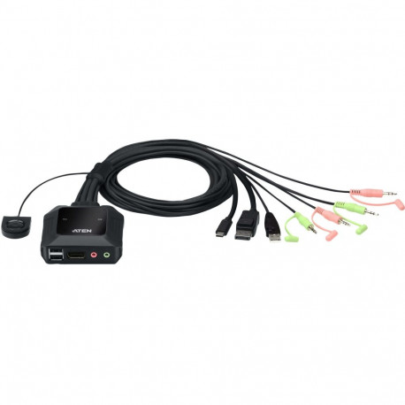 "ATEN CS52DP 2-Port USB-C DP Hybrid Kabel KVM"
