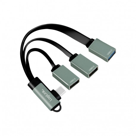 "Logilink USB-HUB 3-Port,2xUSB2.0AF + 1xUSB3.0AF,gewink.Steck"