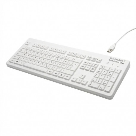 "MAN&MACHINE Very Cool DE white Hygienetastatur abwaschbar,104T.,DE"