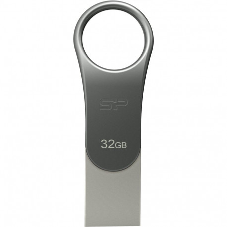 "STICK Silicon Power USB-Stick 32GB USB3.0 C80 Silver Type C-Ready"