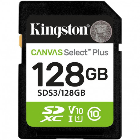 "CARD Kingston 128GB sdxc Canvas Select Plus Gen3 150MB/s C10 UHS-I U1 V10"