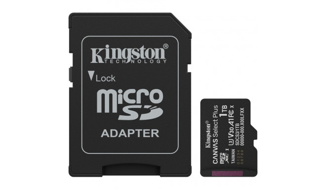 "CARD Kingston 1TB microsdxc Canvas Select Plus Gen3 150MB/s A1 Card + Adapter"