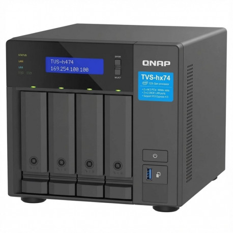 "QNAP TVS-H474-PT-8G 4-bay QuTS hero NAS Intel Pentium Gold G7400 up to 3,7GHz 8GB SO-DIMM"