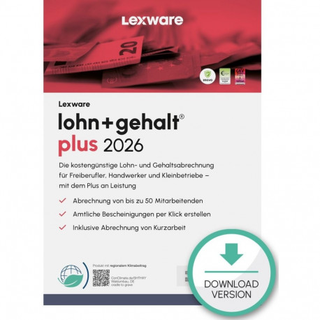 "Lexware Lohn+Gehalt Plus 2026 - 1 Device, ABO - ESD-DownloadESD"