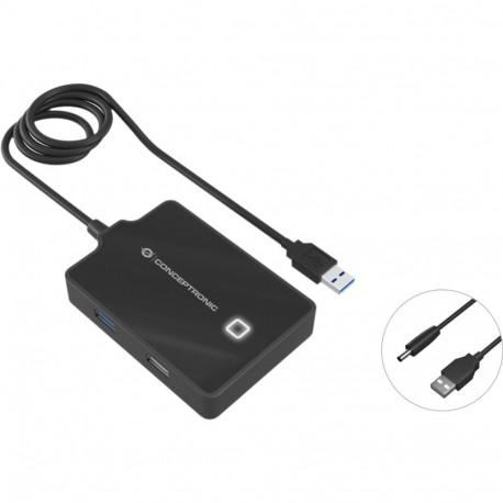 "CONCEPTRONIC 4-Port Hub USB-A3.0->3xA2.0/A3.0/DC o.Netz. sw"