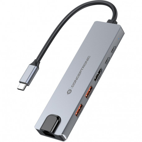"CONCEPTRONIC 6-1 Dock USB-C->HDMI/2xUSB-A/USB-C/+ 25cm si"
