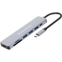 "CONCEPTRONIC 7-1 Dock USB-C->HDMI/3xUSB-A/SD/TF/+ 25cm gr"