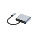 "CONCEPTRONIC 4-1 Dock USB-C->HDMI.USB3.0.VGA.100WPD 15cm gr"