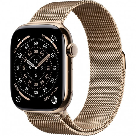 "Apple Watch S11 Titan Gold Cellular 46mm (Milanaise Armband gold) M/L"