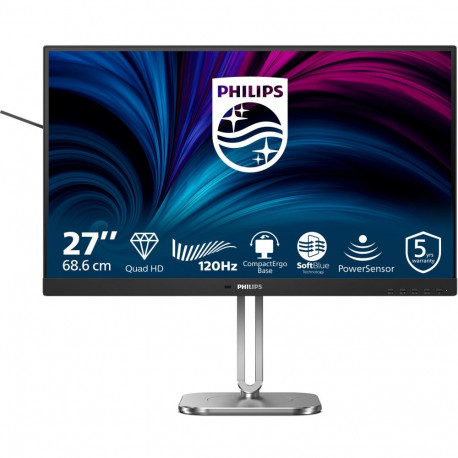 "PHILIPS 68,58cm 27Z 2560x1440 120Hz IPS Flat H/A 150 MM TUV EyeSafe certified USB HUB SPEAKERS Powe