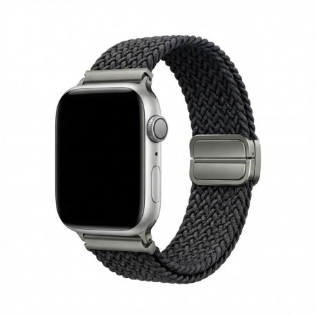"Premium Armband für Apple Watch, Schwarz/Grau, 40mm, 41mm, 38mm, 42mm (Series 10), GA-MAG-BNDA-P-BG
