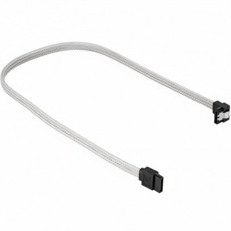 "Sharkoon Kabel SATA III 90° sleeve 0.60m weiß"